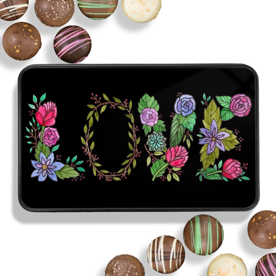 Chocolate Truffles Love Retro Style Keepsake Tin, Gift, Artisan