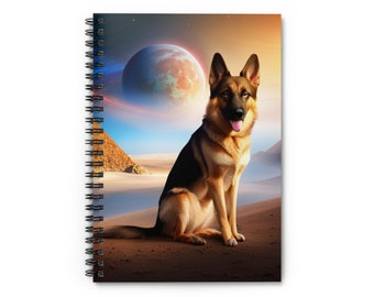 Spiral Notebook - Ruled Line- A German Shepherd on Holiday in Egypt