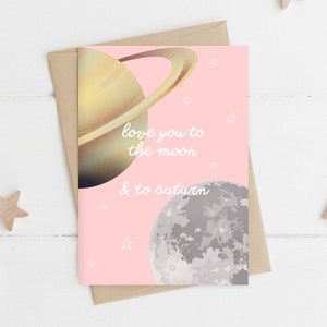 Tarjeta de feliz cumpleaños, te amo hasta la luna y saturno, Taylor Swift, tarjetas de cumpleaños de Taylor Swift, regalos de Swiftie