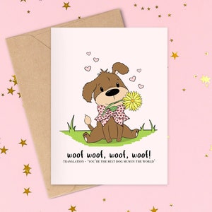Carte d’anniversaire amusante du chien, Carte de maman de chien, Du chien, Carte de vœux pour les mamans de chiens, Carte A5 - Anniversaires, Fête des mères, Saint-Valentin