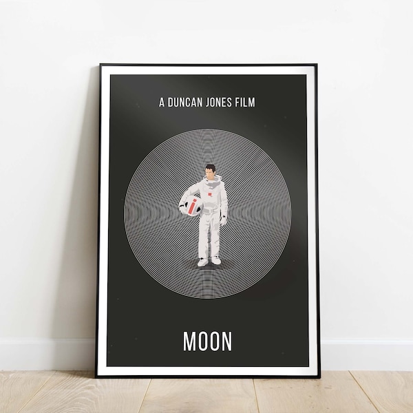 Moon movie print, minimalist movie poster, gift - Duncan Jones for Living rooms, offices, bedroom, dorm room wall art and decor