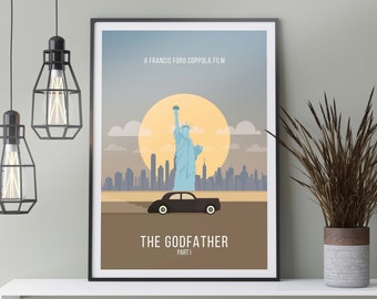 The Godfather Movie Poster, The Godfather Print, Minimalist style, Francis Ford Coppola, Cult Classic Movie Poster