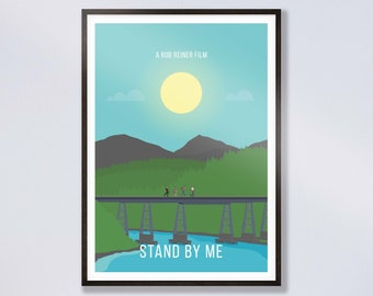 Stand By Me inspired print minimalist movie poster / print / gift - Rob Reiner for offices, bedroom, dorm room wall art and decor