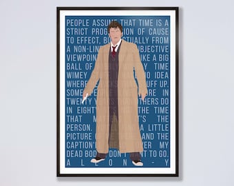 Doctor Who Poster, 10th Doctor, Doctor Who Print, Minimalist Style TV Poster, David Tennant, Tenth Doctor