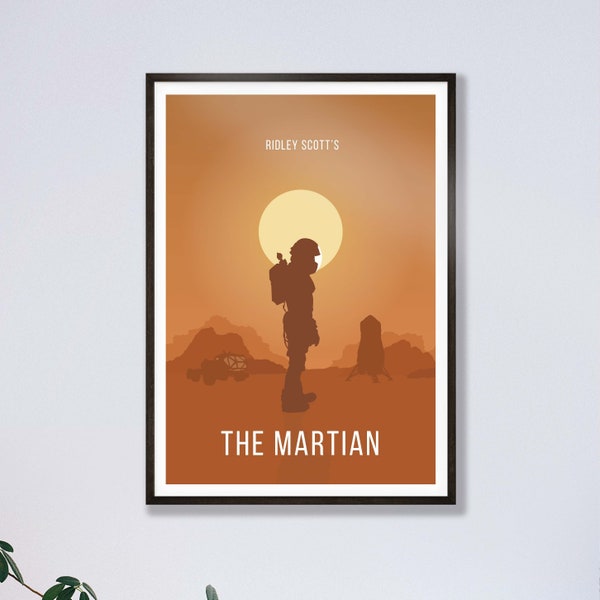 The Martian inspirierter Druck - minimalistisches Filmposter / Print / Geschenk - Ridley Scott es für Büros, Schlafzimmer, Schlafsaal Wandkunst und Dekor