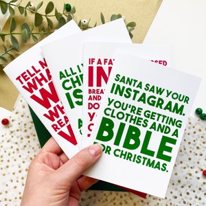 Cartões de Natal engraçados - Pacote de 4 cartões de Natal divertidos, cartões de Natal, cartões de Natal de humor - cartões e envelopes de Feliz Natal 4 "x6"