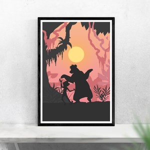 The Jungle Book print - inspired minimalist movie poster / print / gift, Mowgli, Baloo prints, nursery and bedroom wall art