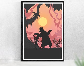 The Jungle Book print - inspired minimalist movie poster / print / gift, Mowgli, Baloo prints, nursery and bedroom wall art