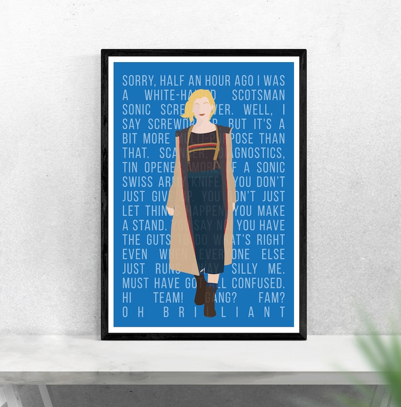 Póster de Doctor Who, 13.º Doctor, Impresión de Doctor Who, Póster de TV de estilo minimalista, Jodie Whittaker, Decimotercer Doctor imagen 4