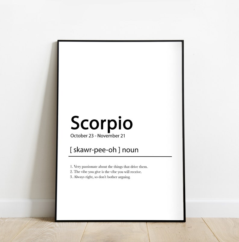 Scorpio Minimalist Wall Art Zodiac Prints Astrology Wall Etsy