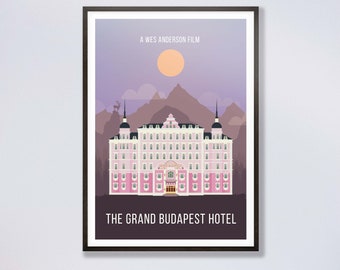 The Grand Budapest Hotel Movie Poster, Grand Budapest Print, minimalist style, Wes Anderson films