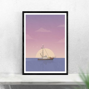 Jaws klassieke filmposter, Jaws art print, Steven Spielberg