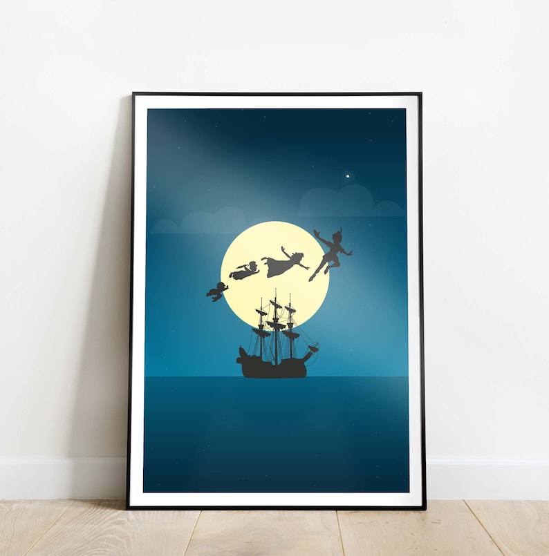 Peter Pan Wall Art Inspired Minimalist Movie Poster / Print Etsy