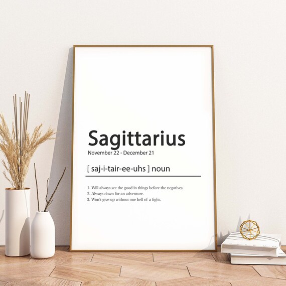 Sagittarius Print, Zodiac Wall Art, Astrology Posters, Sagittarius gifts, Minimalist style for bedroom, dorm room