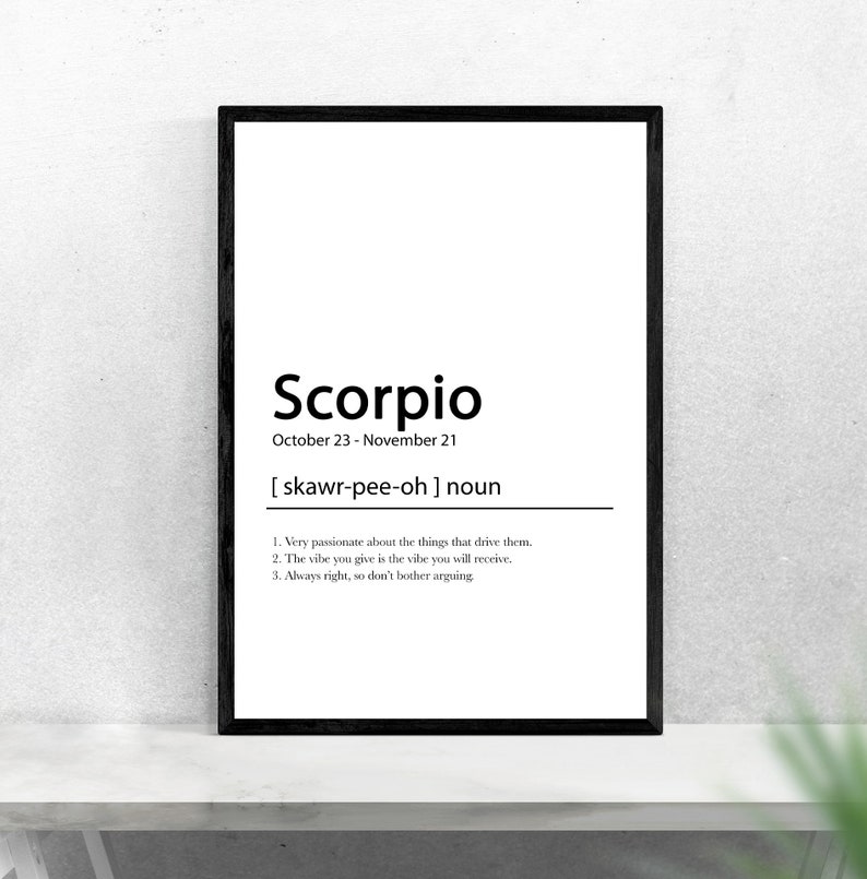 Scorpio Minimalist Wall Art Zodiac Prints Astrology Wall Etsy