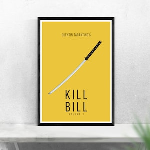 Kill Bill Movie Poster, Minimalist style, film print - Quentin Tarantino, Classic Movie, Movie print home decor