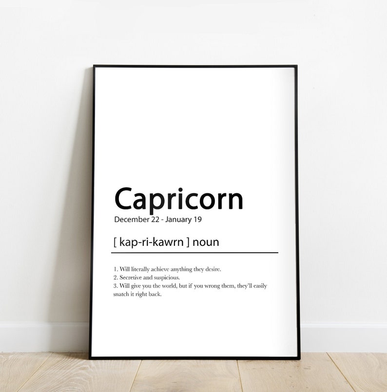 Capricorn Minimalist Wall Art Zodiac Prints Astrology Wall Etsy