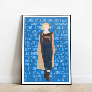 Póster de Doctor Who, 13.º Doctor, Impresión de Doctor Who, Póster de TV de estilo minimalista, Jodie Whittaker, Decimotercer Doctor imagen 3