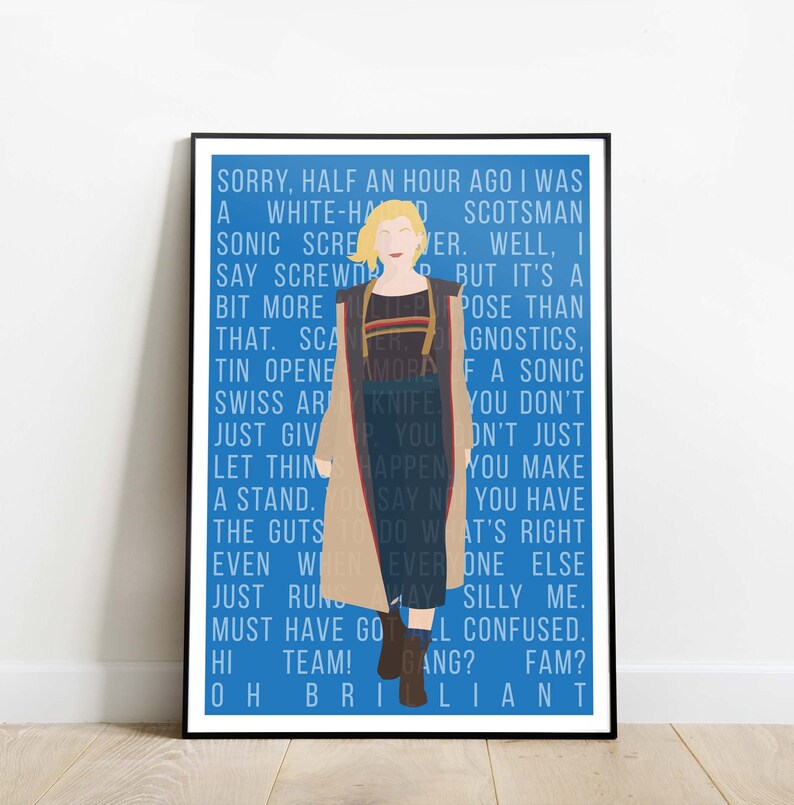 Póster de Doctor Who, 13.º Doctor, Impresión de Doctor Who, Póster de TV de estilo minimalista, Jodie Whittaker, Decimotercer Doctor imagen 3