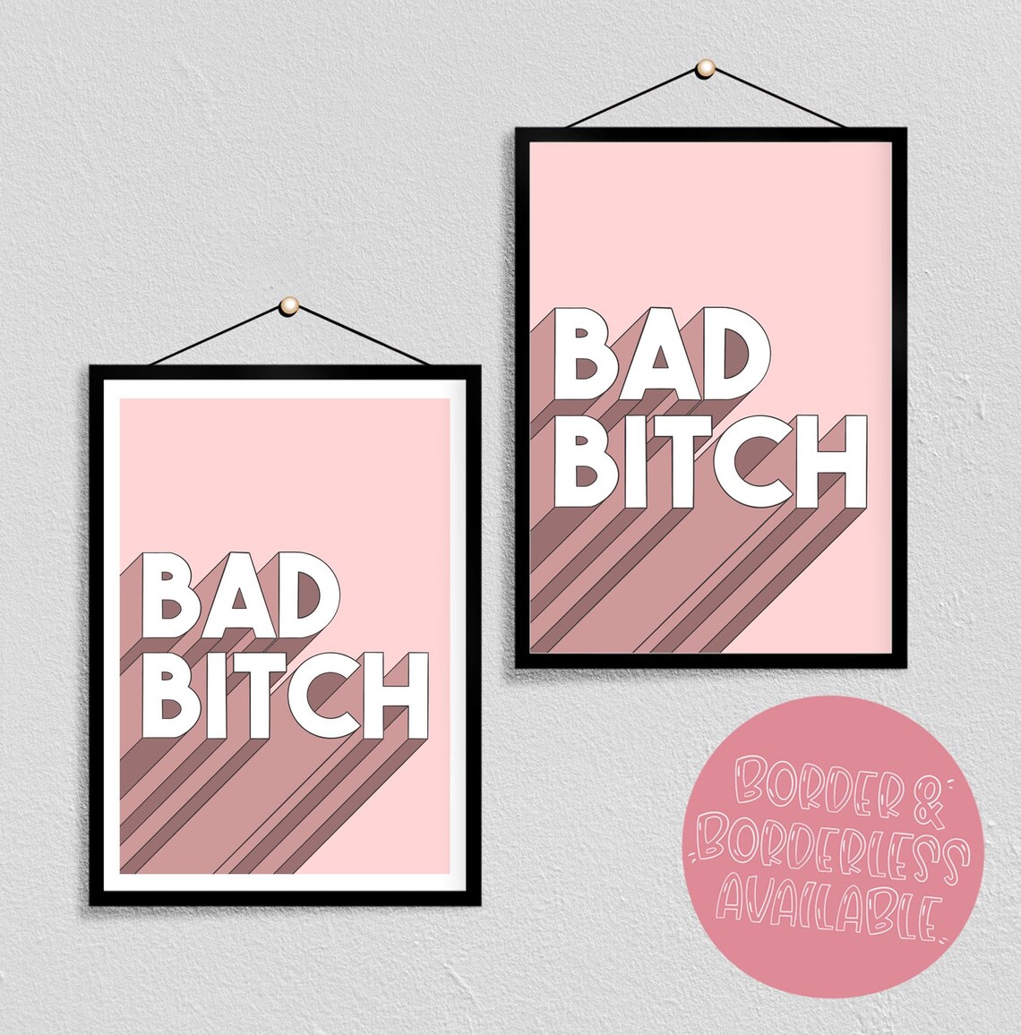 Bad Bitch minimalist home print bedroom wall art | Etsy