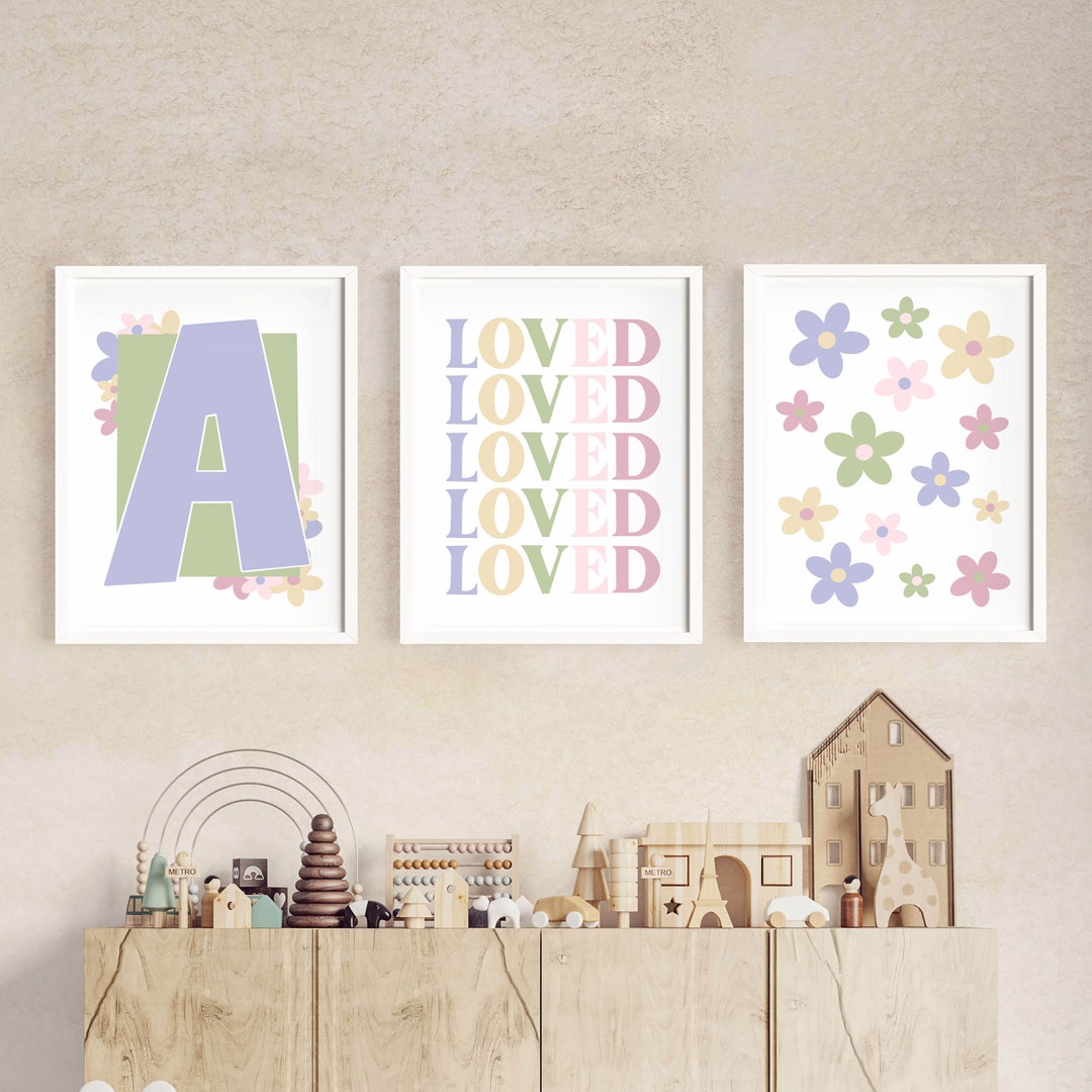 Girls Bedroom Prints / Floral Prints / Girls Nursery Decor / - Etsy