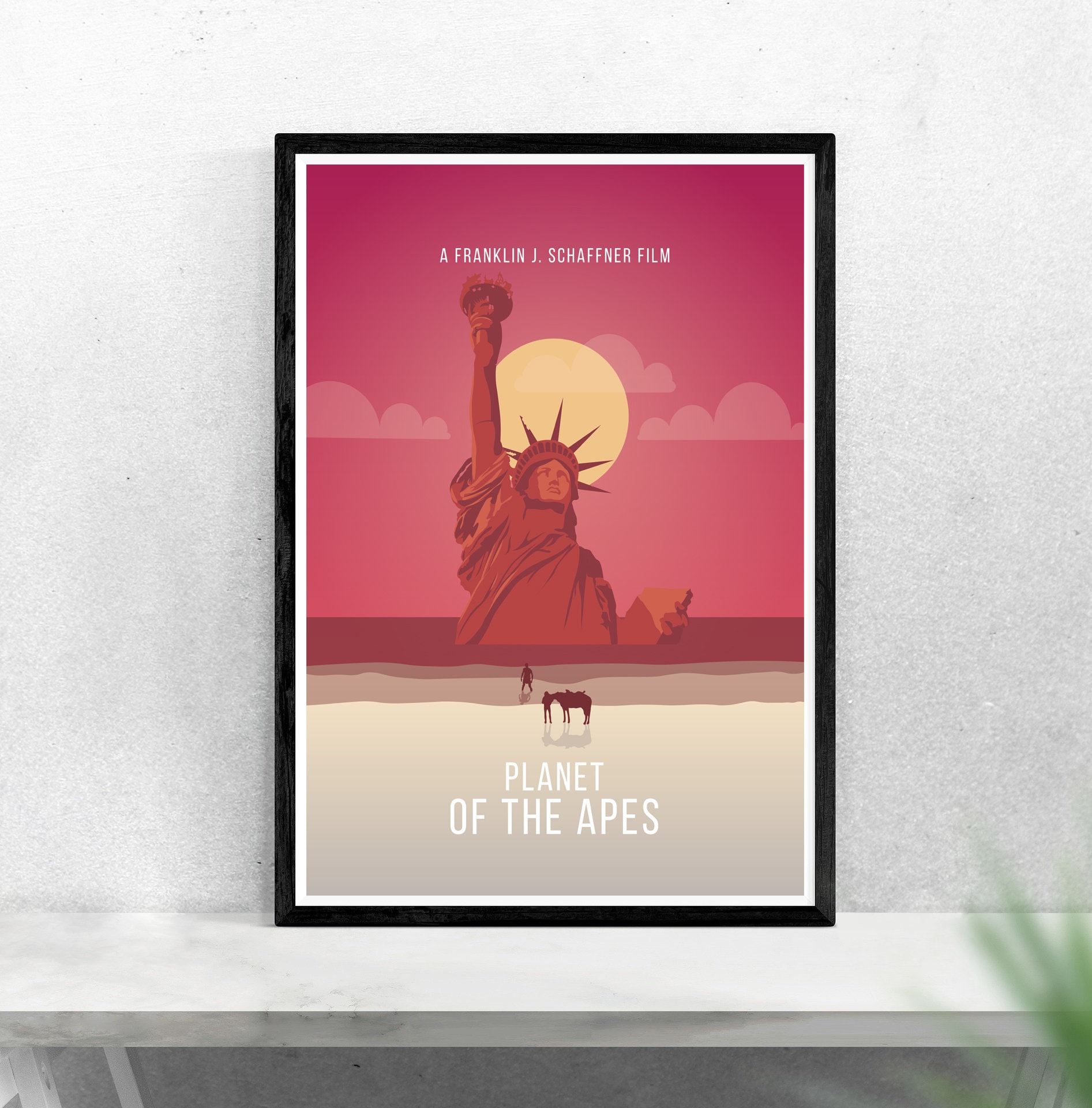 Planet of the Apes inspired print minimalist movie poster / | Etsy