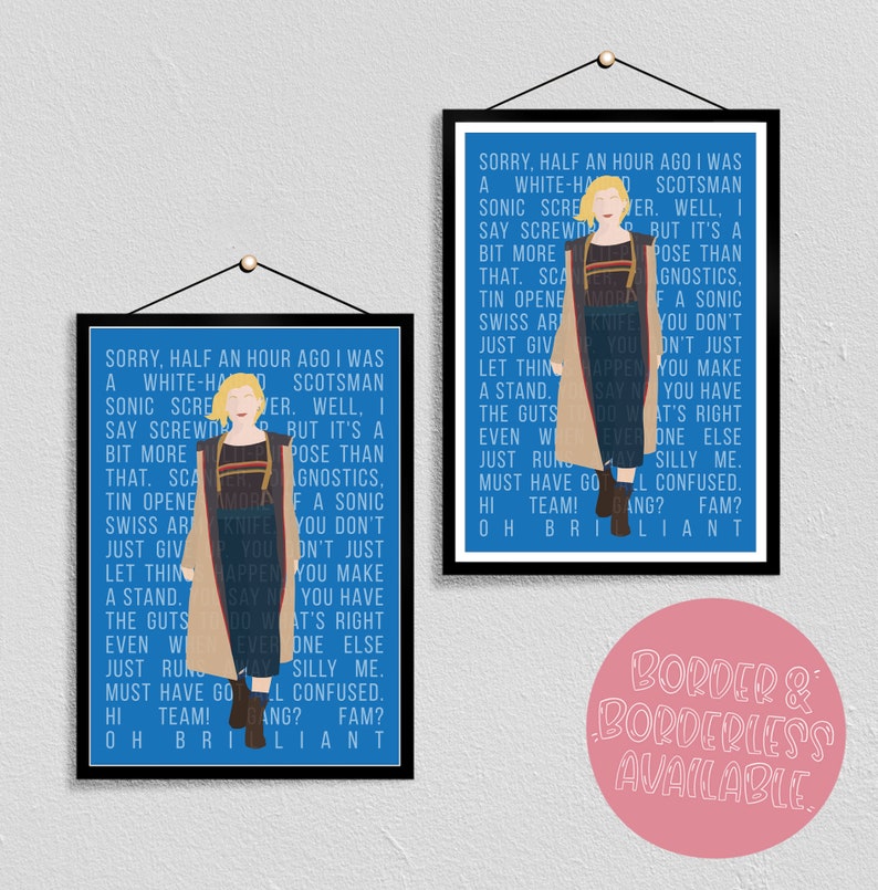Póster de Doctor Who, 13.º Doctor, Impresión de Doctor Who, Póster de TV de estilo minimalista, Jodie Whittaker, Decimotercer Doctor imagen 2