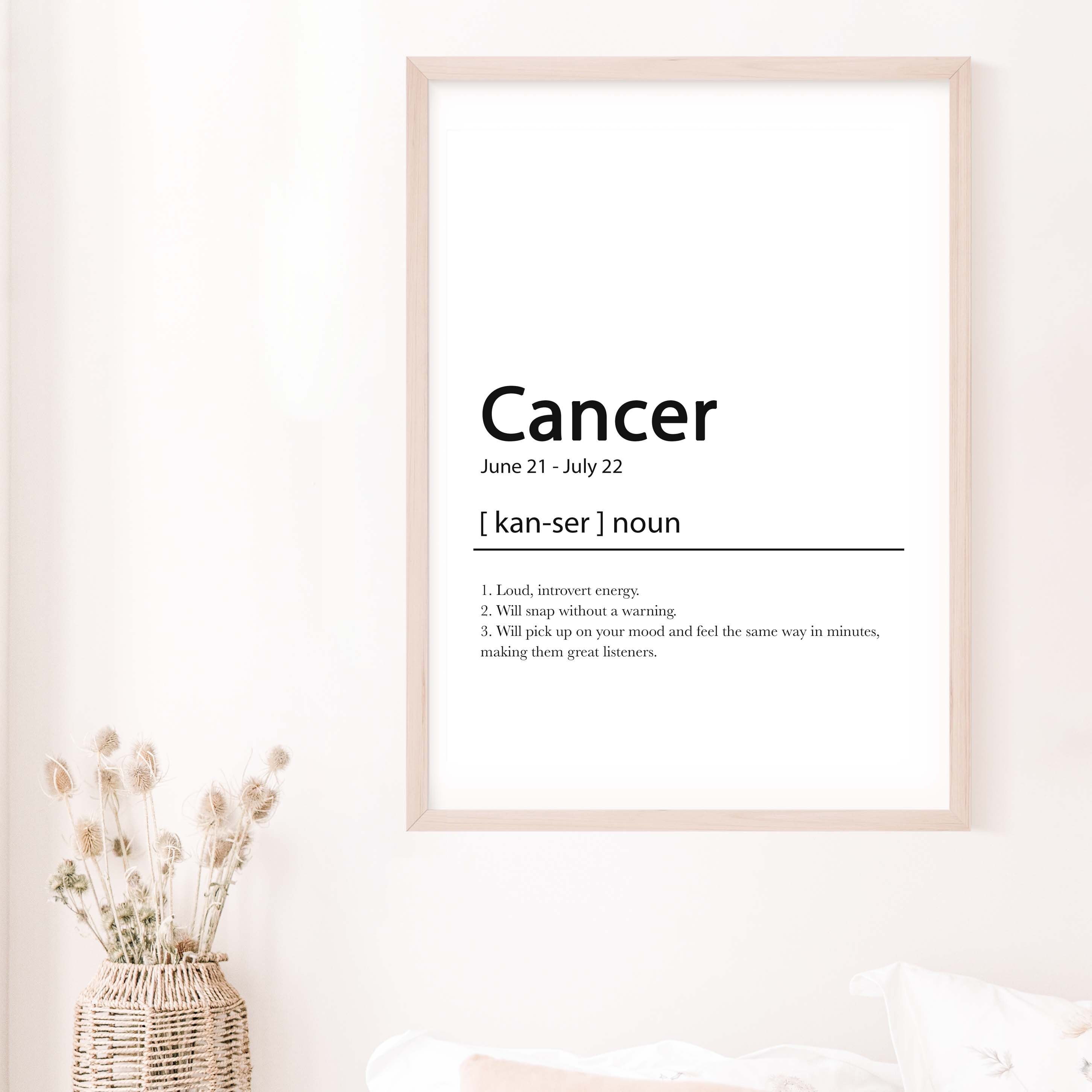 Cancer Wall Art Minimalist Decor Zodiac Prints Astrology Etsy