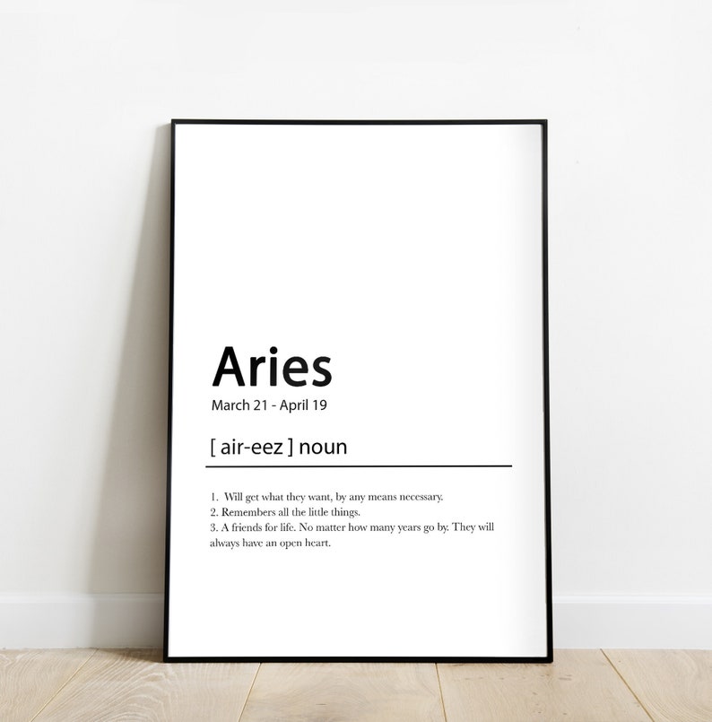 Aries Minimalist Wall Art Zodiac Prints Astrology Wall Art Etsy UK