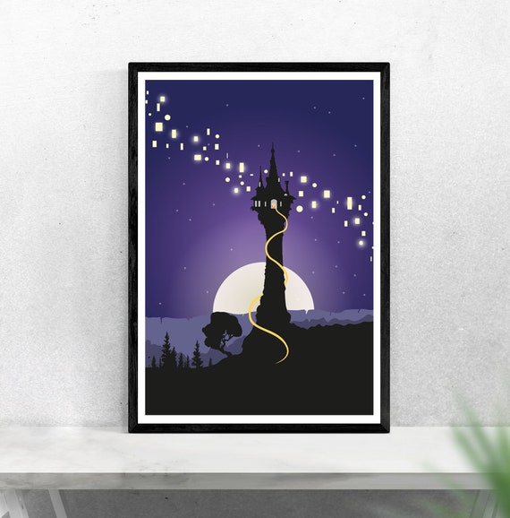 Tangled Wall Art Inspired Minimalist Movie Poster Print Etsy