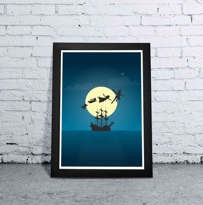 Peter Pan Wall Art Inspired Minimalist Movie Poster / Print Etsy