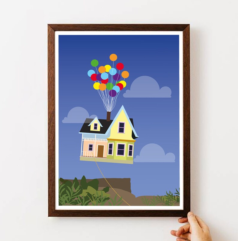UP wall art inspired minimalist movie poster / print / gift Etsy