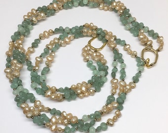 Circa 1963-1990/'s Les Bernard Gold Tone Dimpled Ball Beaded Necklace