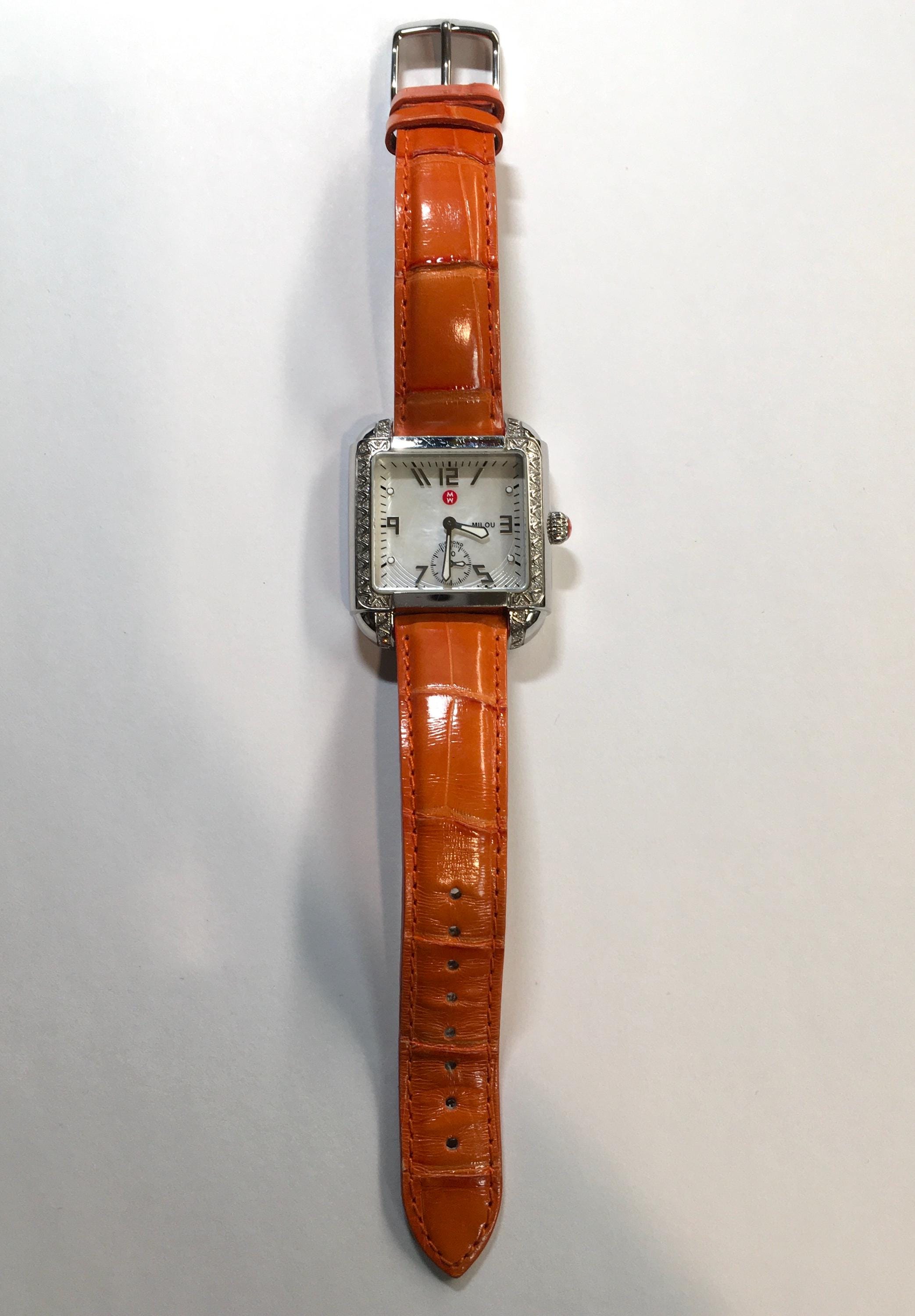 Michele Milou Diamond Stainless Steel square Watch with crystal, 66 diamonds Michele Milou Diamond Stainless Steel Watch MW15A01D1025 | eBay main image 2