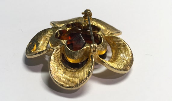 Vintage Signed Benedikt NY Brown Glass Stone Gold… - image 7