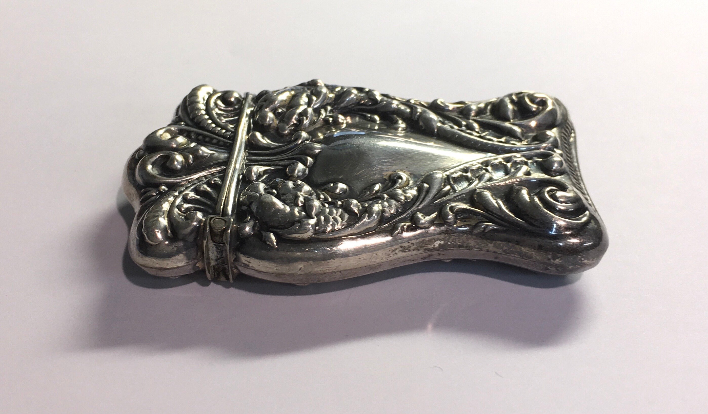 Antique Sterling Silver Match Safe Vesta Case Heart Ornate Scroll ...