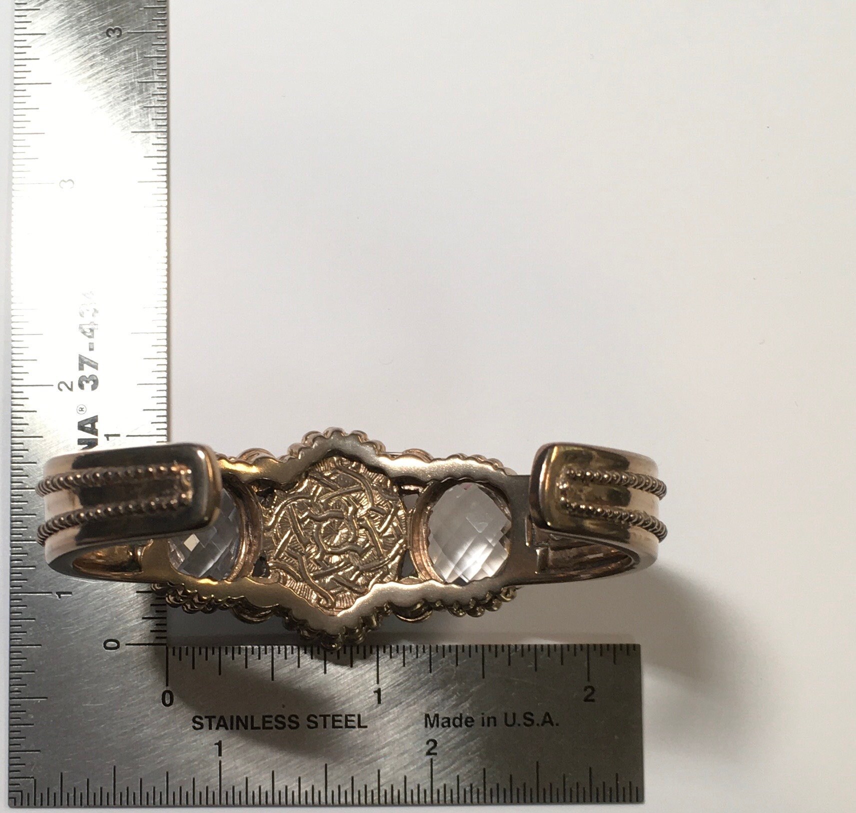 Vintage Stephen Dweck 1998 Bronze Cuff Checkerboard Black Oval