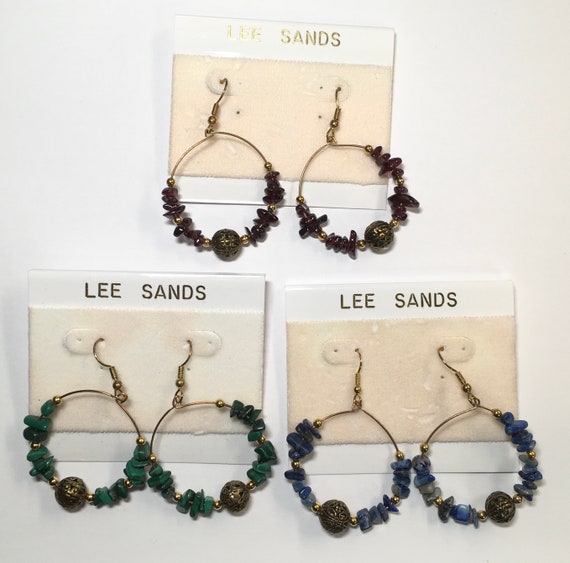 3 Sets of Vintage Lee Sands Semi Precious Gemston… - image 3