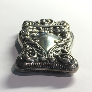 Antique Sterling Silver Match Safe Vesta Case Heart Ornate Scroll ...