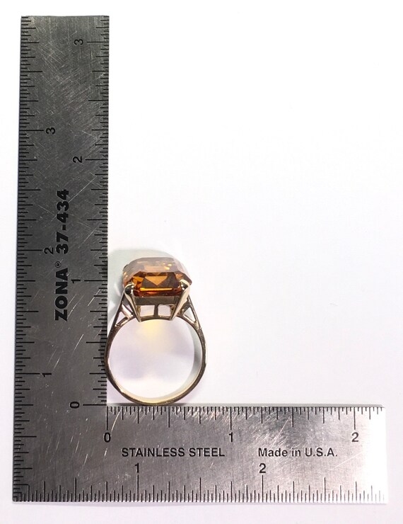Large Yellow Emerald Cut Rectangle Citrine Gemsto… - image 9