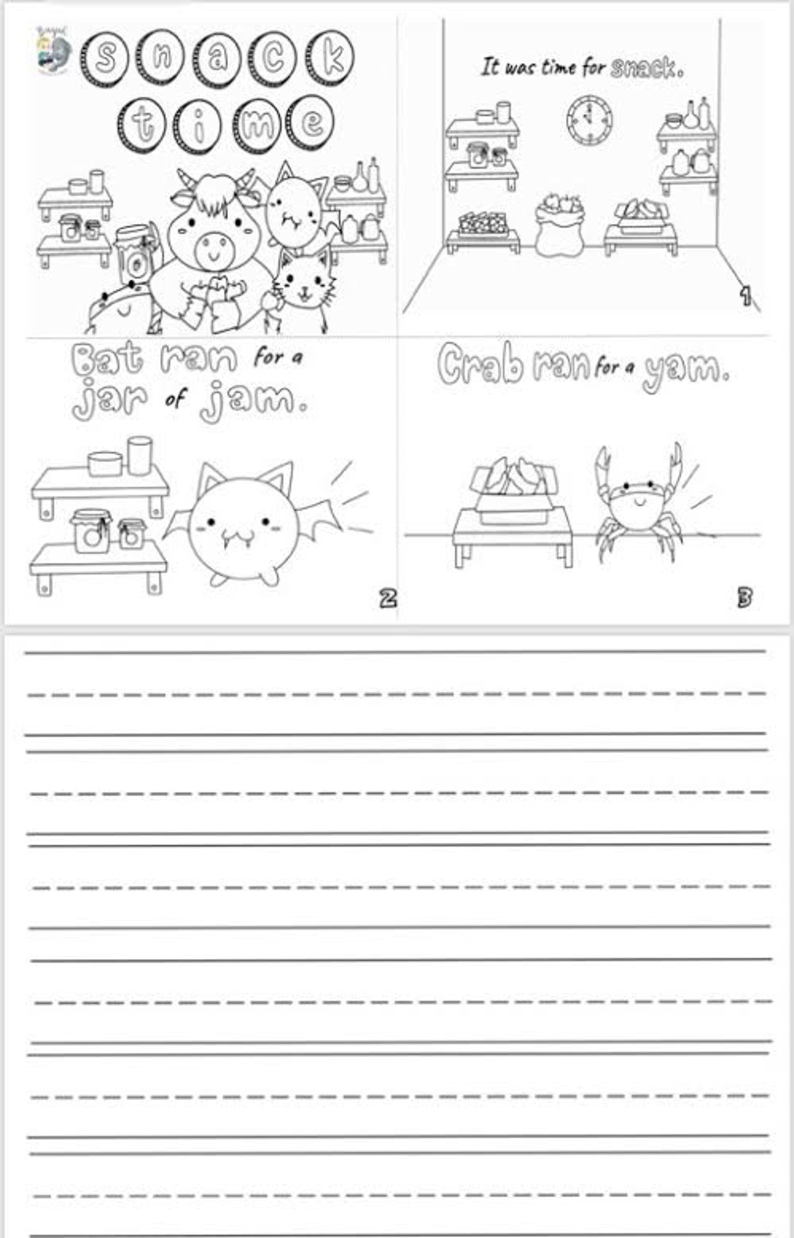 Short A Vowel Sound coloring book Learn to read learn to | Etsy