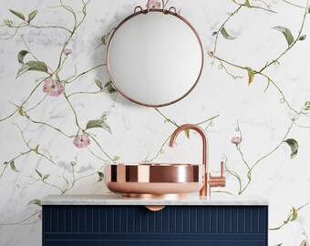 Minimalist Floral Wallpaper, Delicate Floral Wallpaper, Removable Or Traditional Wallpaper, Nursery Wall Mural, Baby Girl Wallpaper #50