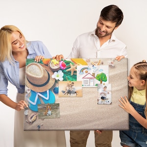 Exotic Summer, Multicolor, Canvas Print, Custom Pattern, Push Pins, XXL Cork Board, Photo Wall Display