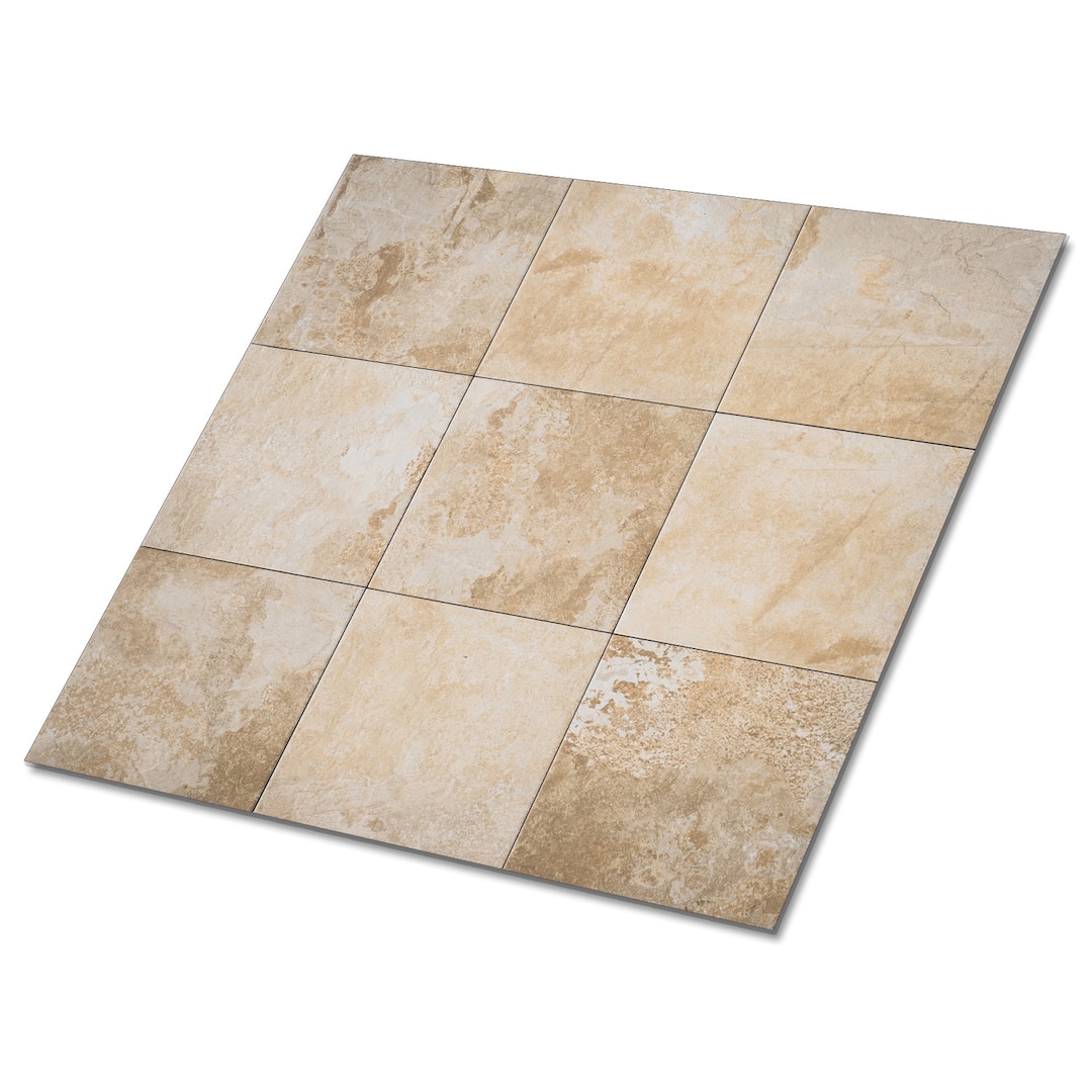 Brown Stone Texture Vinyl Tiles, Brown Vinyl Tiles Flooring, Beige Wall