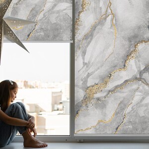 Light Diffusing and Room Darkening Blinds, Abstraction, Gray, White ...
