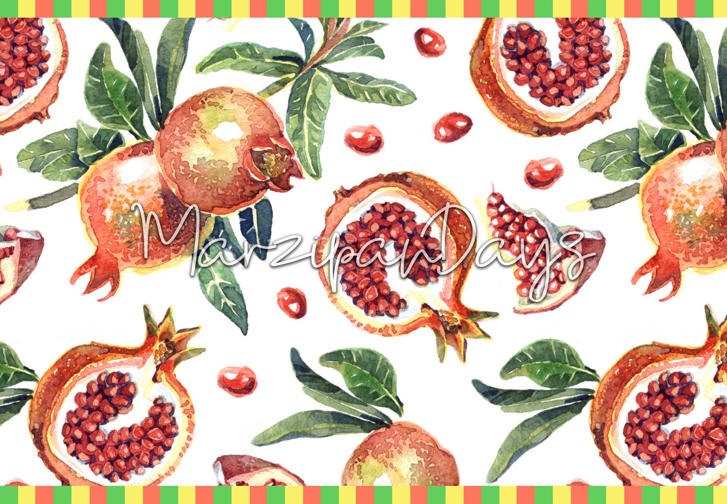 Floral and Fruit Removable Wallpaper Vintage Watercolor Wall Etsy