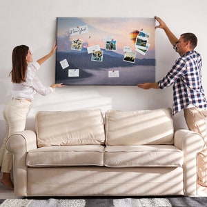 Beautiful Landscape, Goal Board, Canvas Print, Multicolor, XXL Cork Board, Push Pins, Custom Pattern