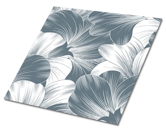 Flowers Vinyl Tiles Flooring, Gray Vinyl Floor Tiles, White Vinyl Tiles For Bathroom, Nature Luxury Vinyl Tile, Housewarming Gift