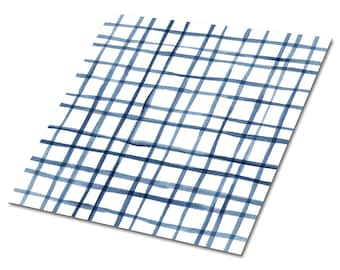 Lattice Lines Carrelage de sol en vinyle, Carrelage de sol en vinyle bleu, Panneaux muraux en vinyle blancs, Carrelage en vinyle classique pour salle de bain, Décoration d'intérieur