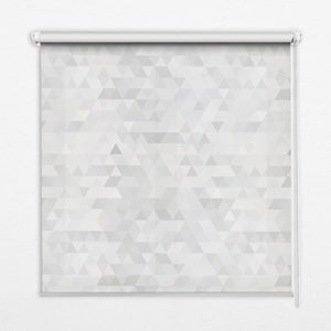 Light Diffusing And Room Darkening Blinds, Abstraction, Gray, White, Triangles, Kitchen Window Blinds, Bedroom Window Treatments